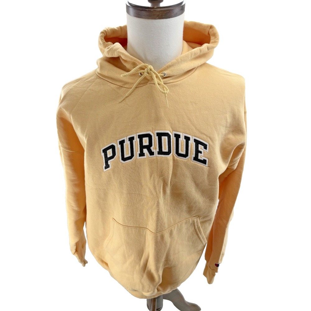 Champion Purdue University Hoodie Mens Yellow Sweatshirt XLarge